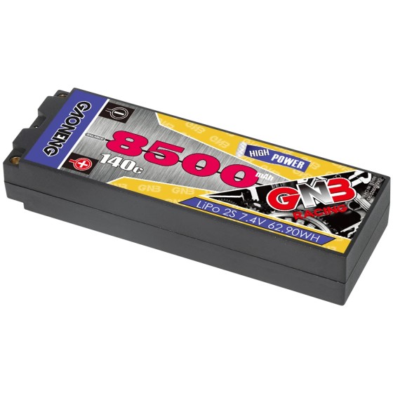 NEW GNB GAONENG 8500MAH 2S 2S2P 7.4V 140C 5mm Bullet Hard Case RC LiPo Battery 1:10 1/10 RC Racing Car Boat for RC Drone UAV FPV